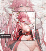 Genshin Impact Yae Miko Hentai Sexy Square Mousepad