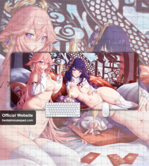 Raiden Shogun Yae Miko Genshin Impact Hentai Gaming Mousepad