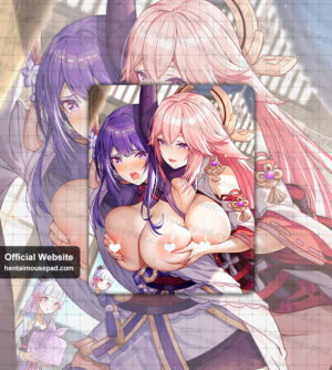 Raiden Shogun Yae Miko Genshin Impact Square Hentai Mouse Pad